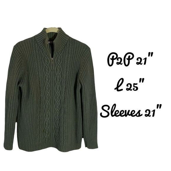 Women's Vintage Lands' End 1/4 Zip Sweater Medium - Picture 6 of 7